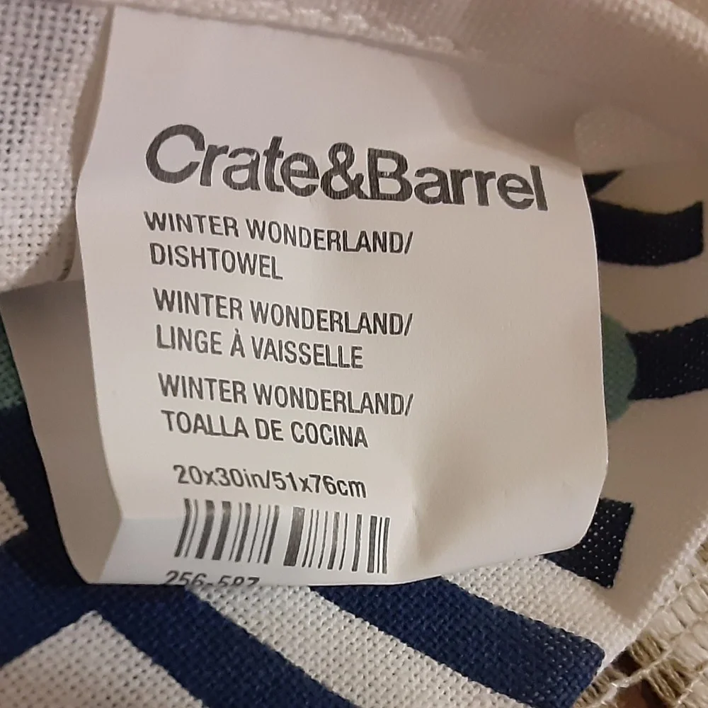 Crate&Barrel Winter Wonderland Dishtowel Set of 2
